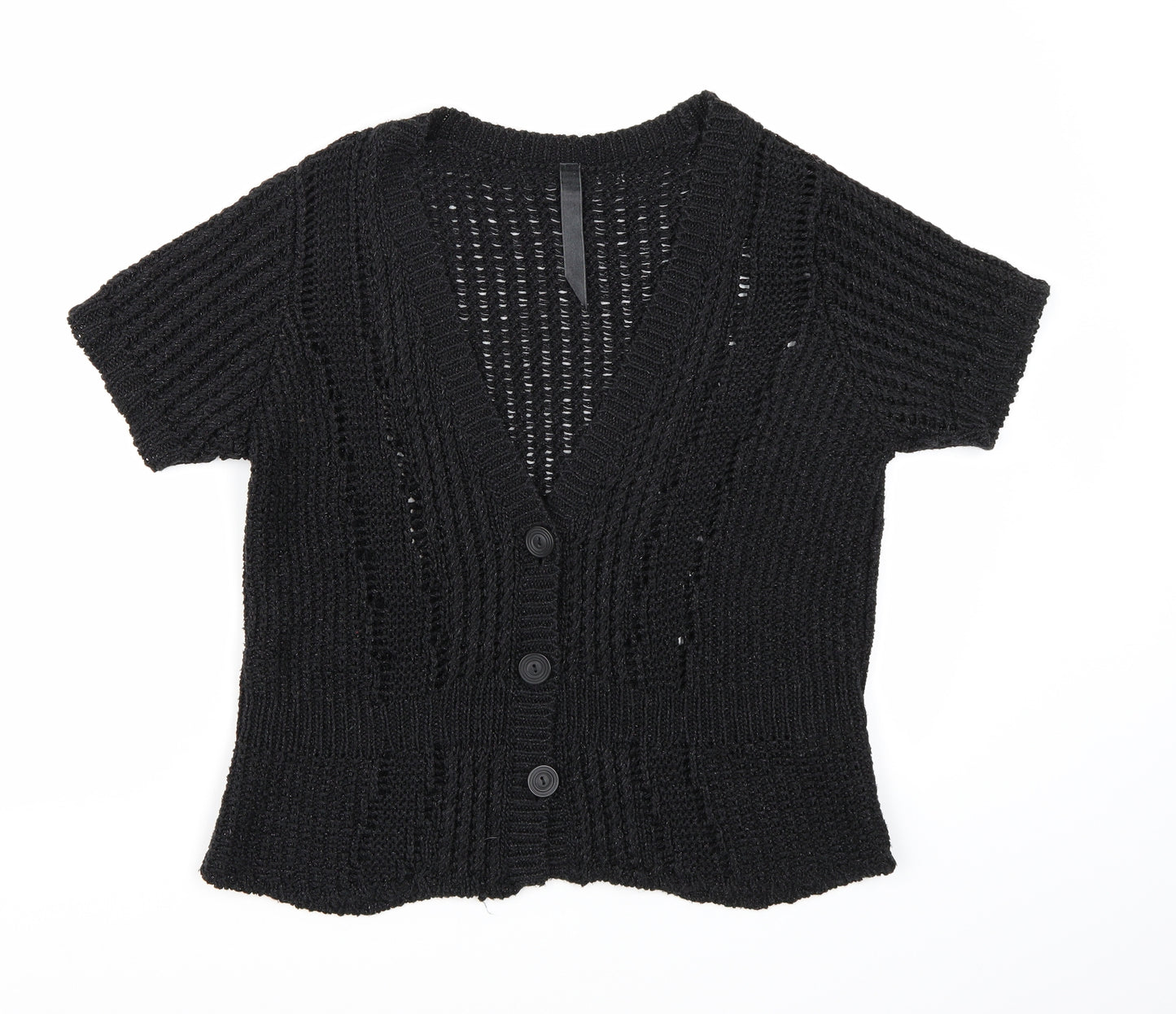 Preworn Womens Black  Knit Cardigan Jumper Size 10
