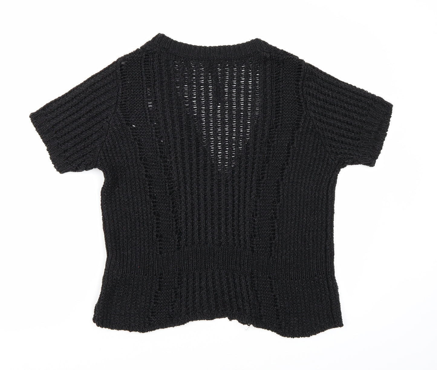 Preworn Womens Black  Knit Cardigan Jumper Size 10