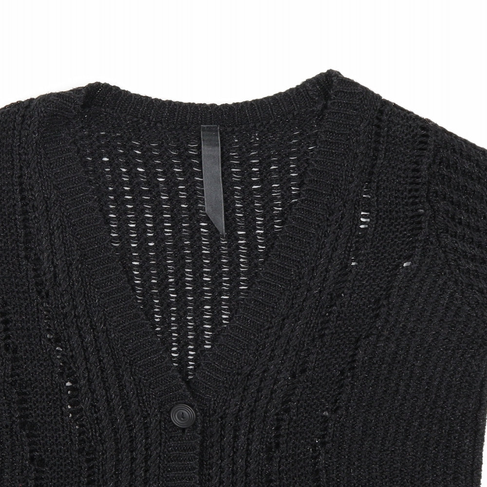 Preworn Womens Black  Knit Cardigan Jumper Size 10