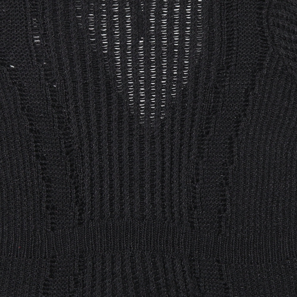 Preworn Womens Black  Knit Cardigan Jumper Size 10