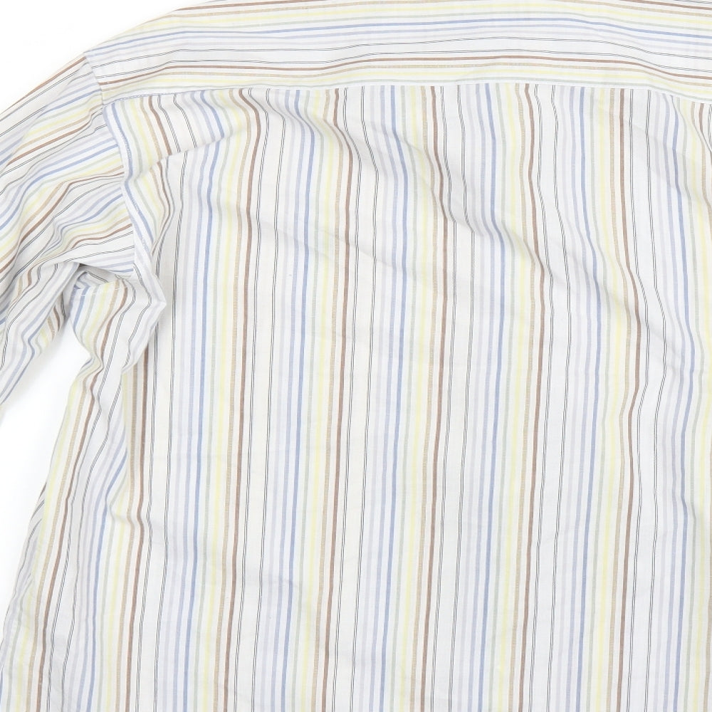 Ralph Lauren Mens White Striped   Button-Up Size XL