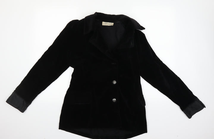 modele Womens Black   Overcoat Coat Size 12