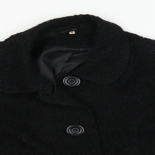Preworn Womens Black   Overcoat Coat Size 16