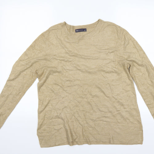 Marks and Spencer Womens Beige   Pullover Jumper Size 14