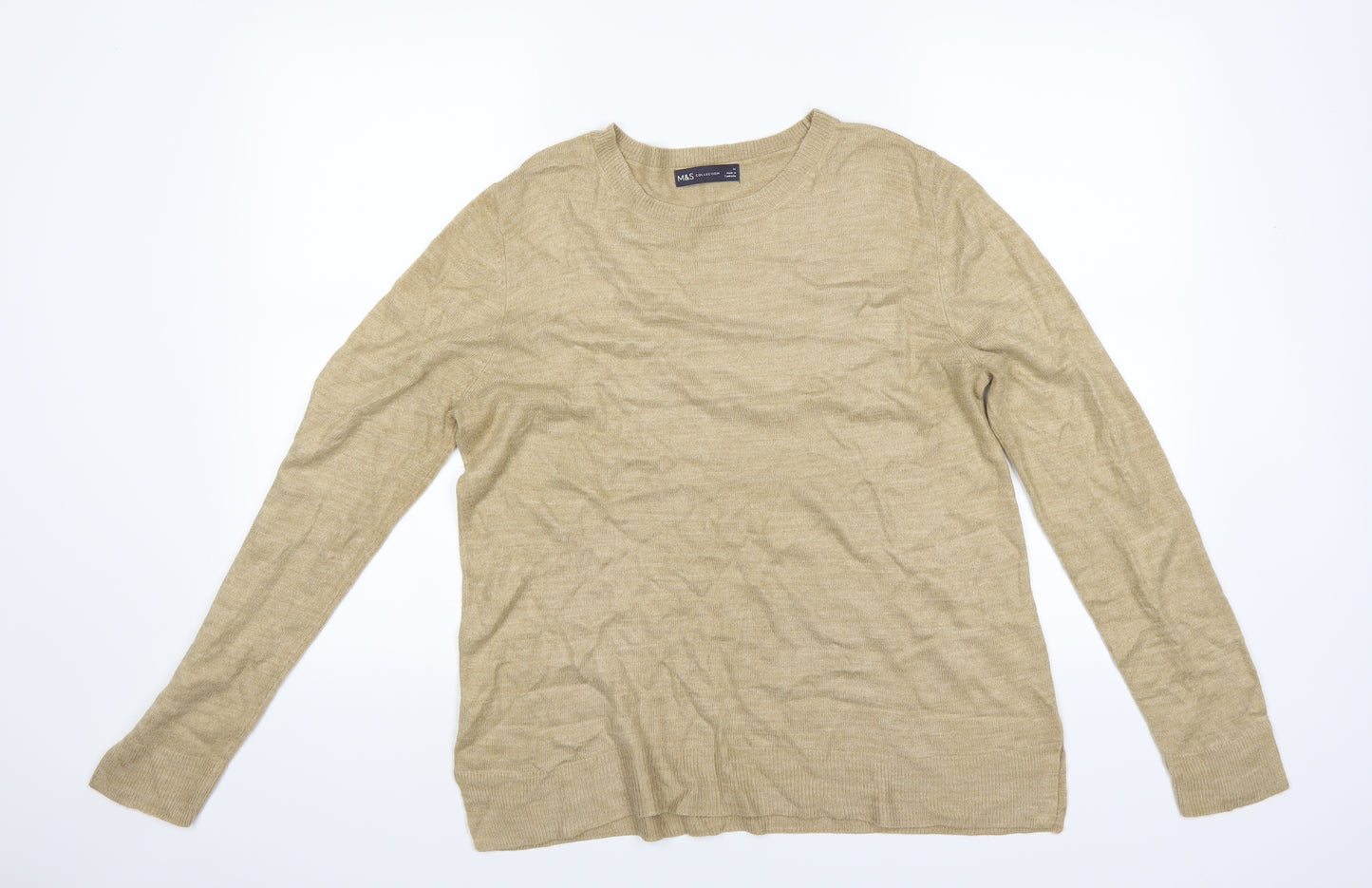 Marks and Spencer Womens Beige   Pullover Jumper Size 14