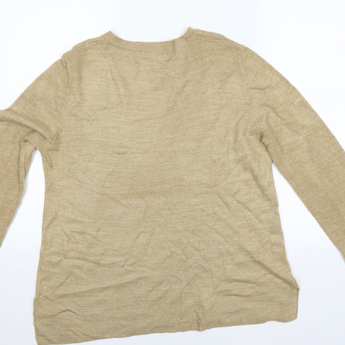 Marks and Spencer Womens Beige   Pullover Jumper Size 14