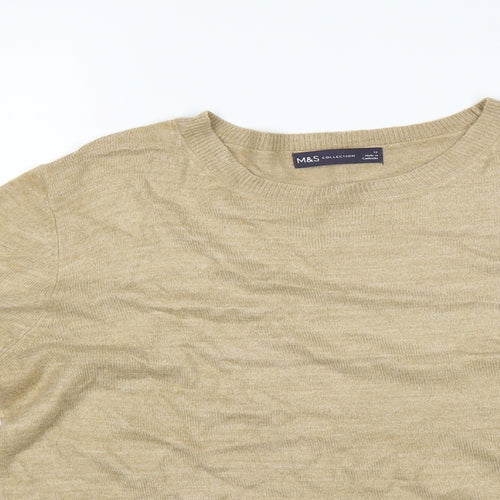 Marks and Spencer Womens Beige   Pullover Jumper Size 14