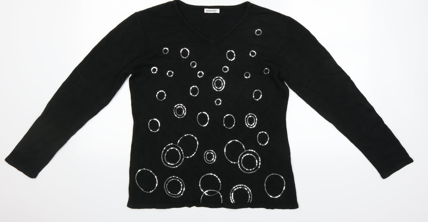 Damart Womens Black   Pullover Jumper Size 10