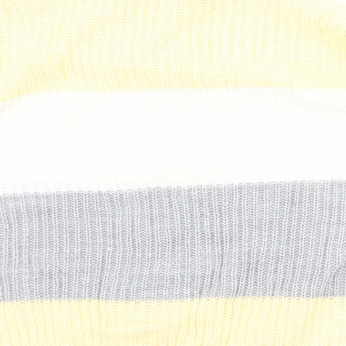CHIC Womens Yellow Striped  Pullover Jumper Size L