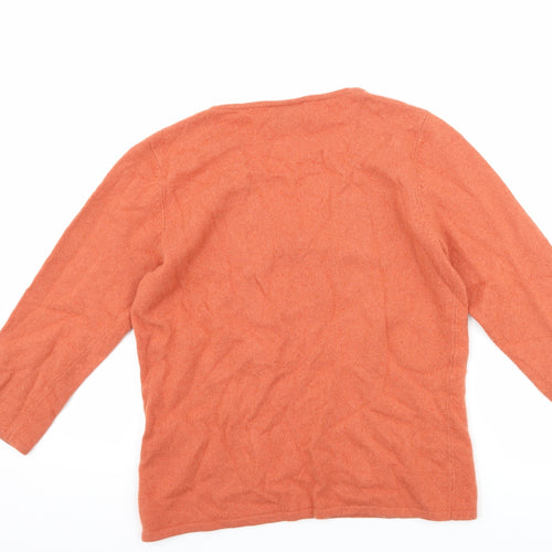 Alex & co Womens Orange Floral  Pullover Jumper Size 12