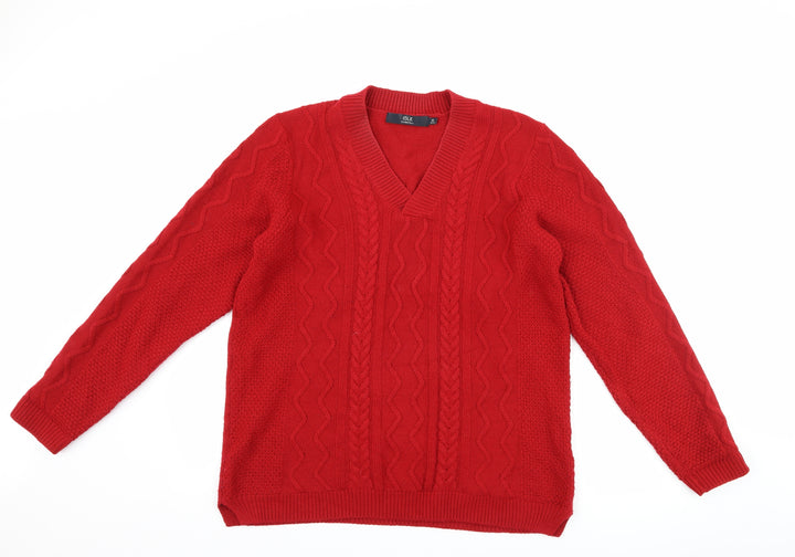 Isle Womens Red Pullover Jumper Size M