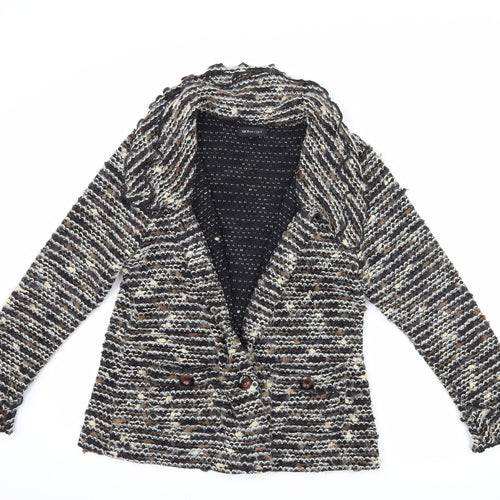Sky Designs Womens Black Striped  Jacket Blazer Size M