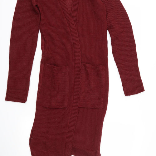Boohoo Womens Red   Jacket Coatigan Size 4