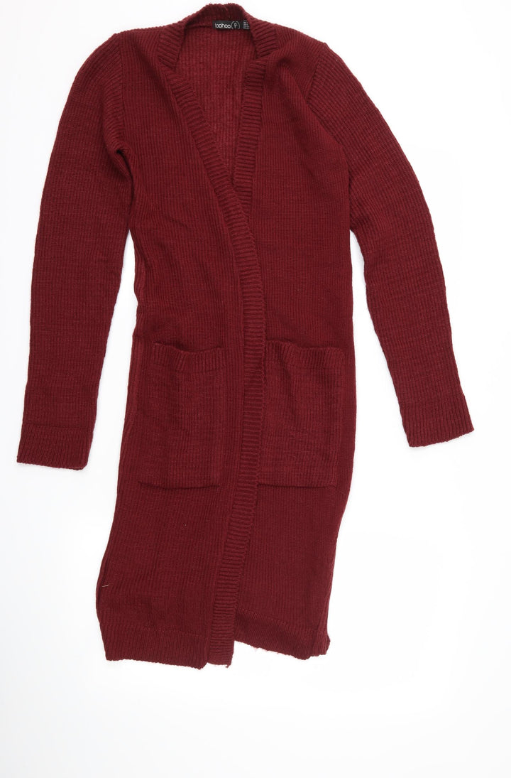Boohoo Womens Red   Jacket Coatigan Size 4