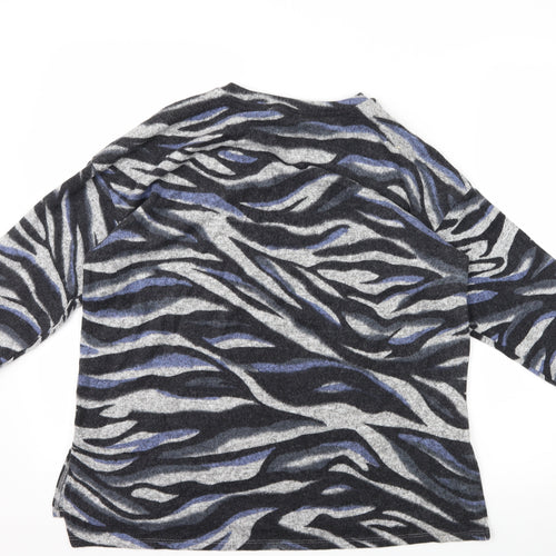 George Womens Grey Animal Print  Pullover Jumper Size M