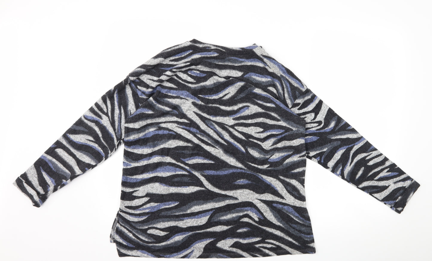 George Womens Grey Animal Print  Pullover Jumper Size M