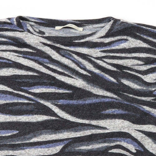George Womens Grey Animal Print  Pullover Jumper Size M