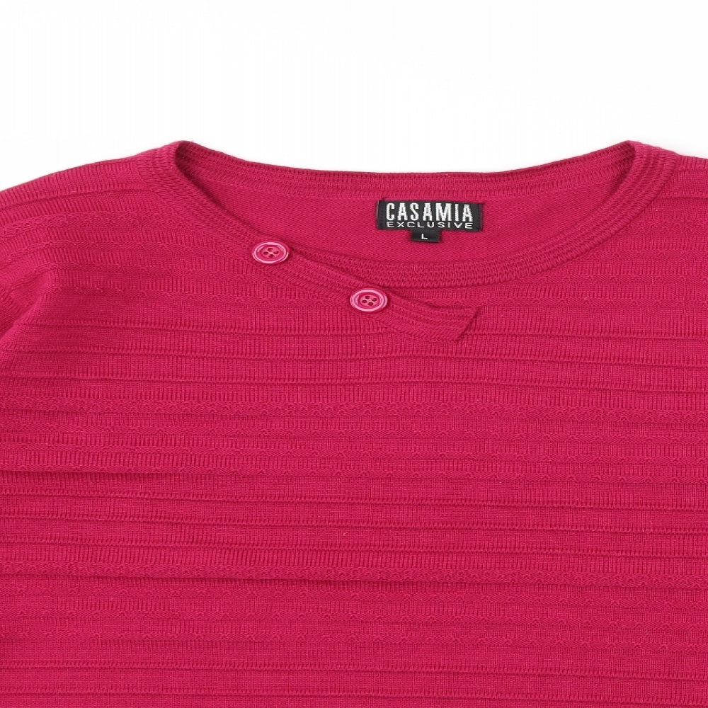 casamia Womens Pink  Knit Pullover Jumper Size L