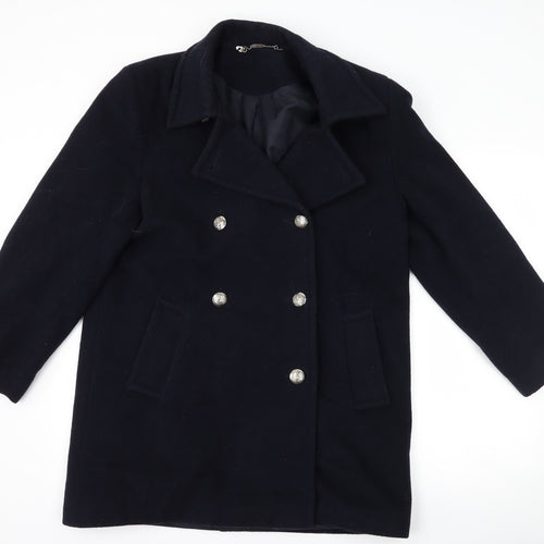St Bernard Womens Blue   Overcoat Coat Size 10