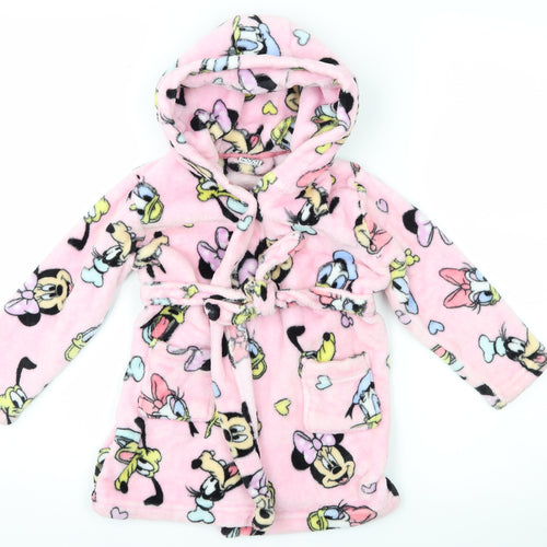 Matalan Girls Pink  Fleece Top Robe Size 2-3 Years  - Disney Minnie Mouse