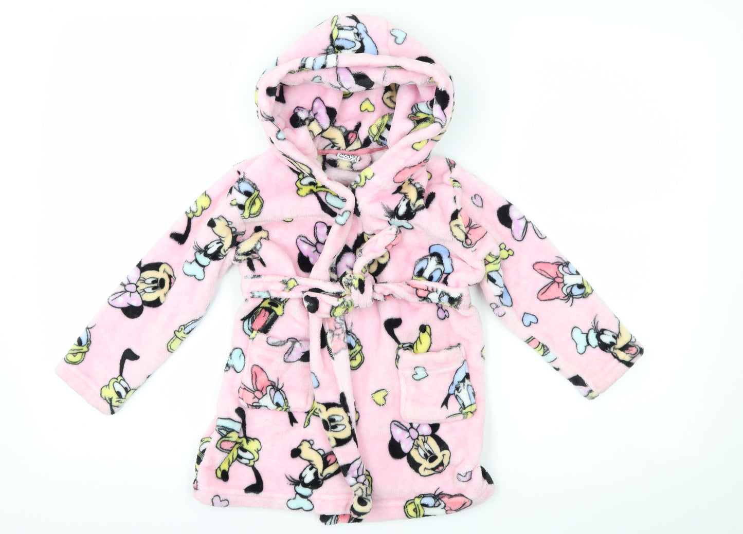 Matalan Girls Pink  Fleece Top Robe Size 2-3 Years  - Disney Minnie Mouse