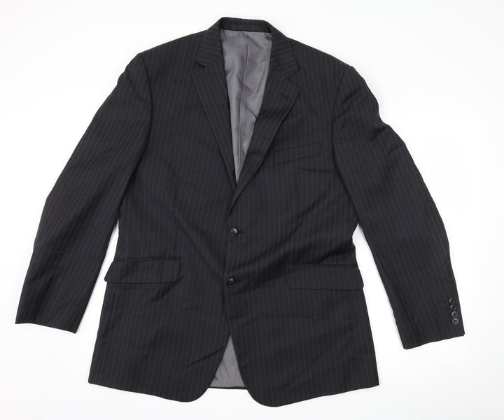 Marks and Spencer Mens Grey Striped  Jacket Suit Jacket Size 42