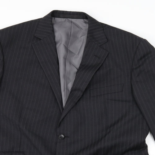 Marks and Spencer Mens Grey Striped  Jacket Suit Jacket Size 42