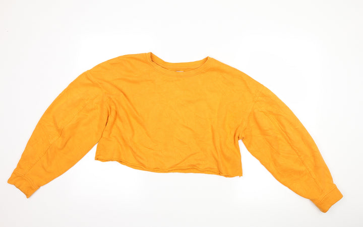 Zara Womens Orange   Pullover Sweatshirt Size S