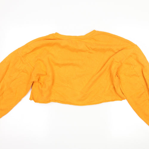 Zara Womens Orange   Pullover Sweatshirt Size S