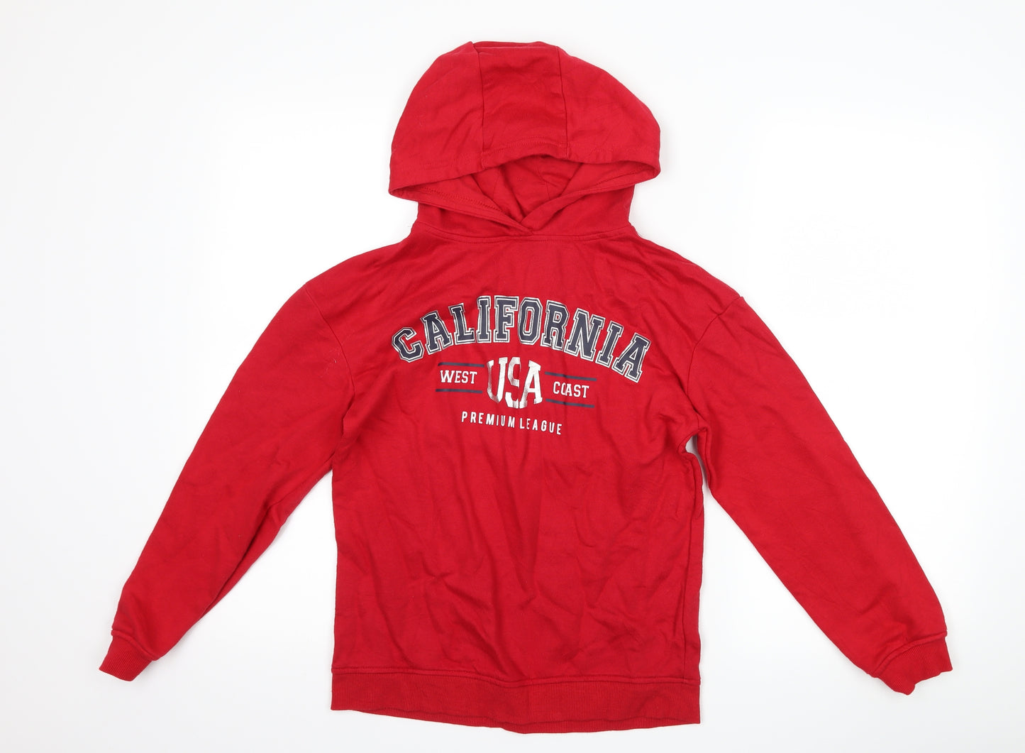 Primark Boys Red   Pullover Hoodie Size 11-12 Years  - graphic