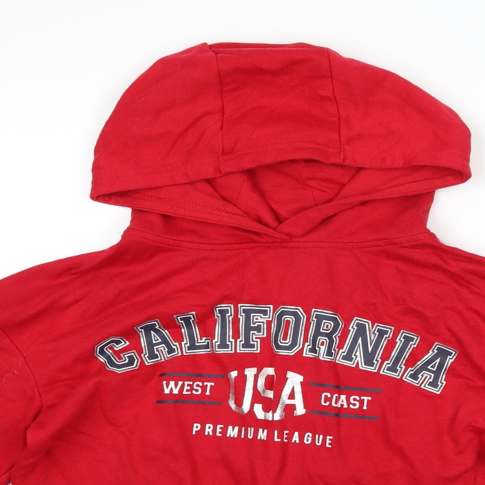 Primark Boys Red   Pullover Hoodie Size 11-12 Years  - graphic