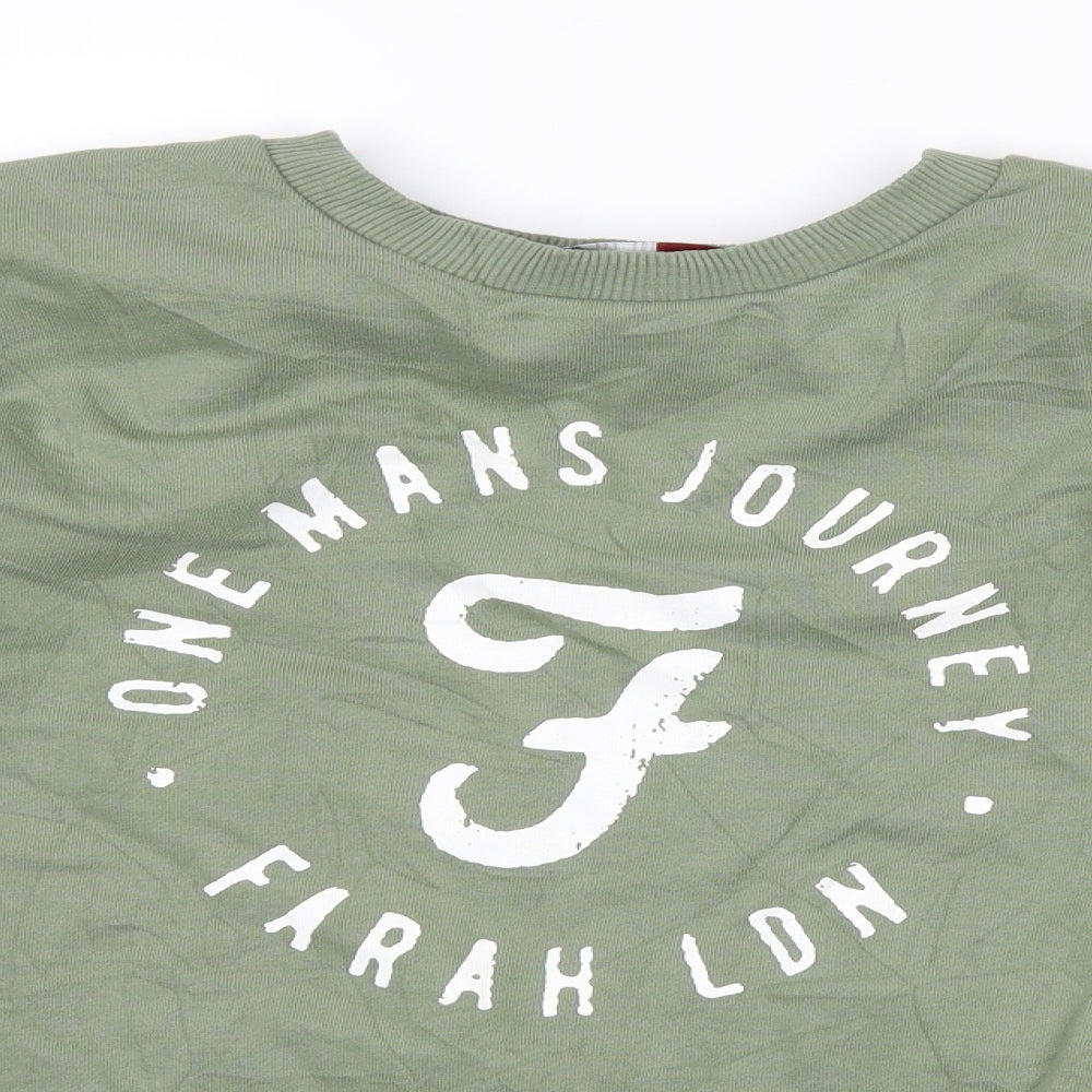 Farah Boys Green   Pullover Sweatshirt Size 14-15 Years  - graphic