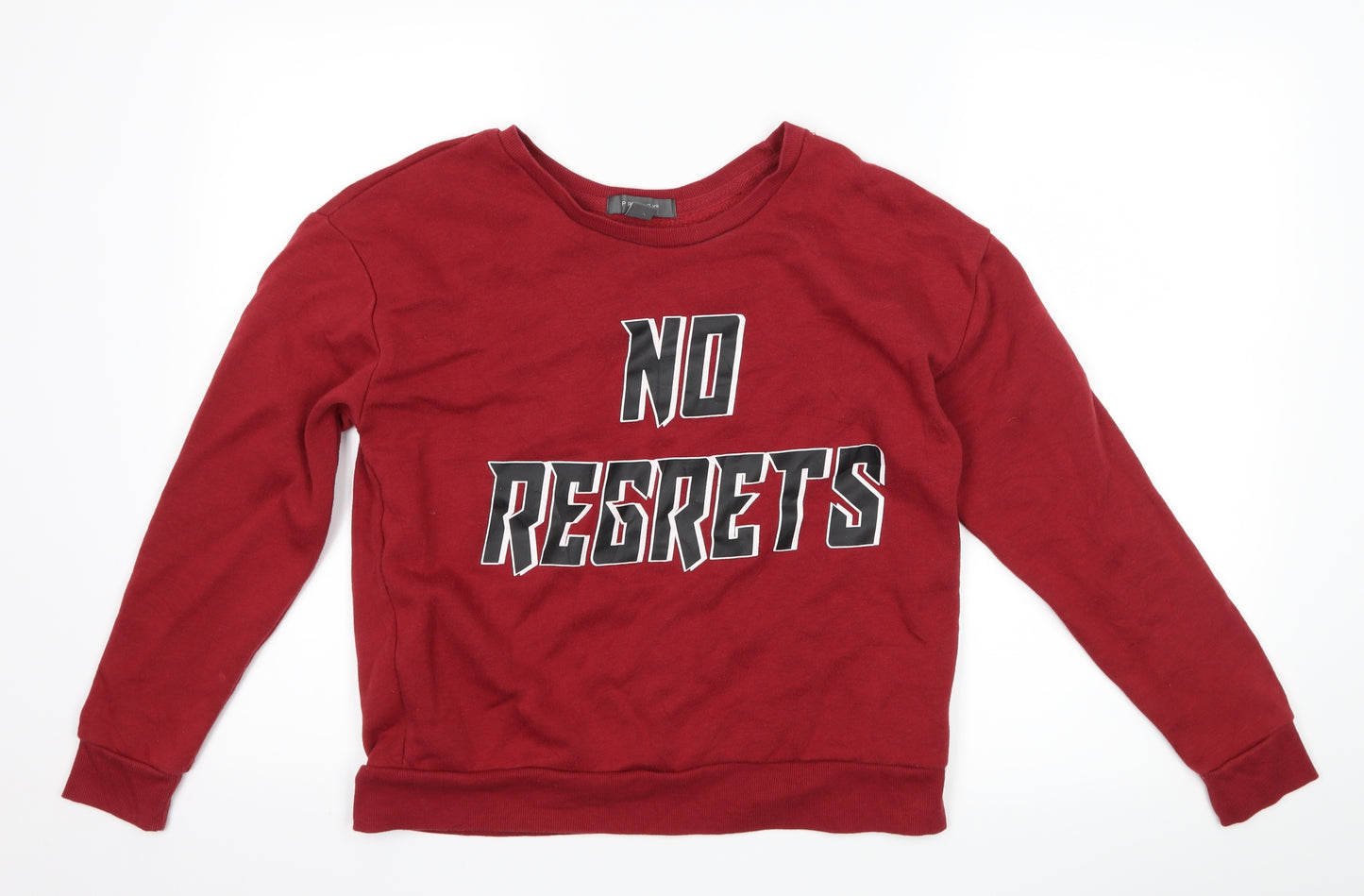 Primark Womens Red   Pullover Sweatshirt Size 8  - slogan