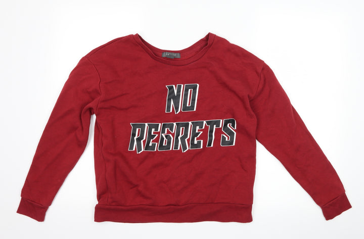 Primark Womens Red   Pullover Sweatshirt Size 8  - slogan