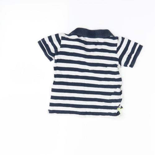 H&M   Blue Striped  Pullover Polo Size 3-6 Months