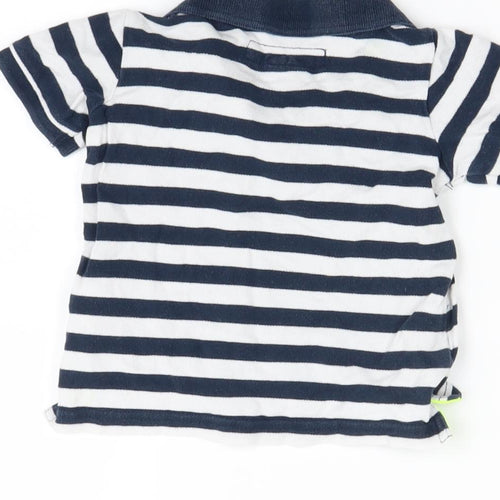 H&M   Blue Striped  Pullover Polo Size 3-6 Months