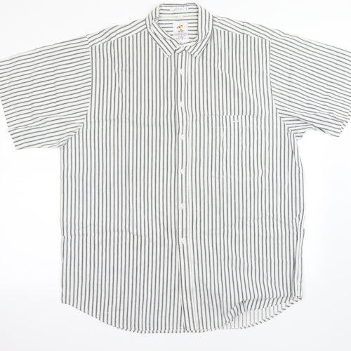 weekends only Mens White Striped   Button-Up Size L