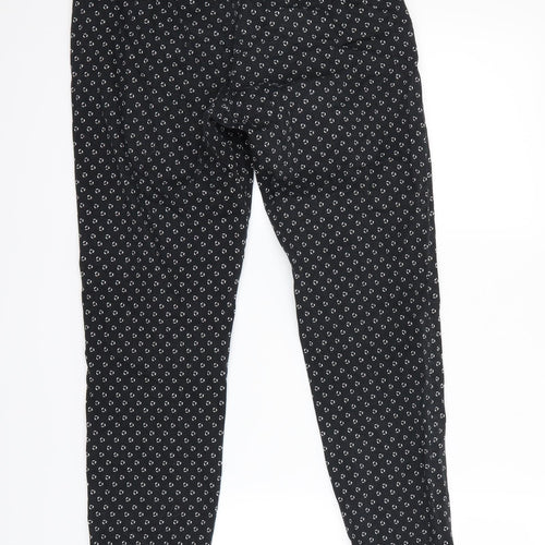H&M  Womens Black Polka Dot  Dress Pants Trousers Size 6 L25 in