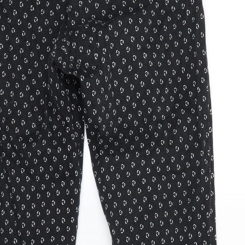 H&M  Womens Black Polka Dot  Dress Pants Trousers Size 6 L25 in