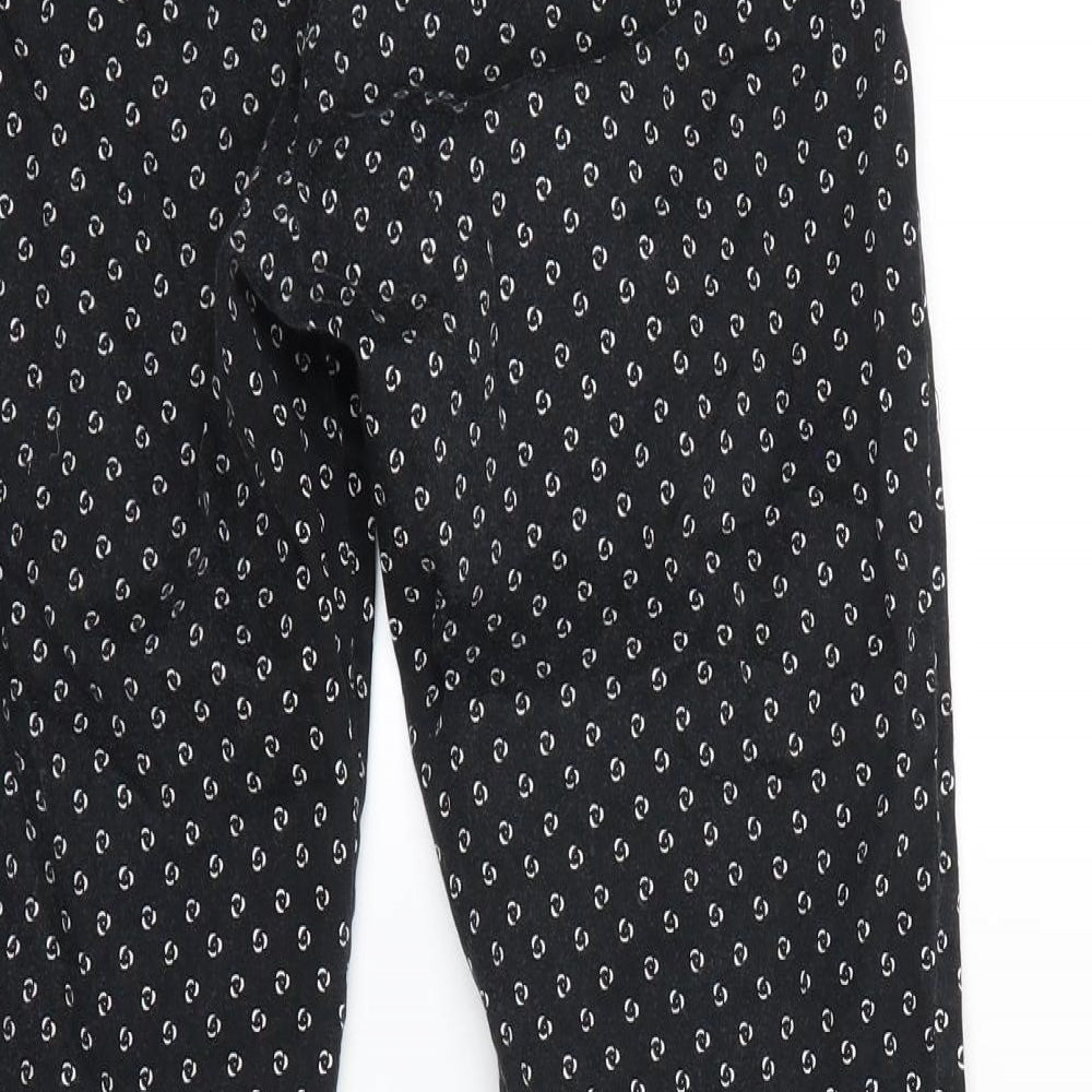 H&M  Womens Black Polka Dot  Dress Pants Trousers Size 6 L25 in
