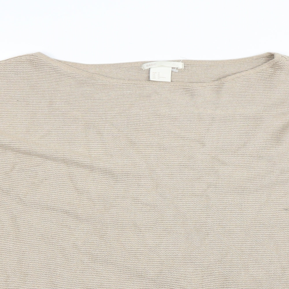 Basic Womens Beige   Pullover Jumper Size M