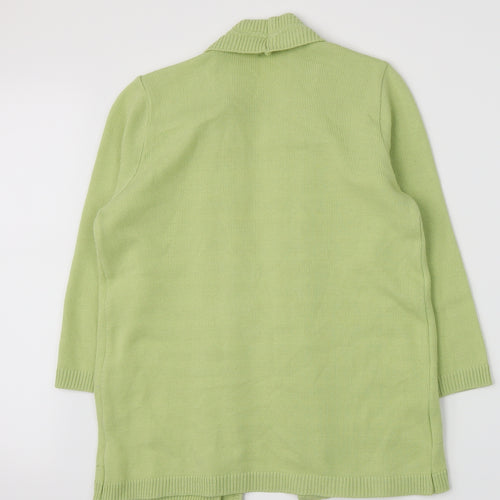 Prauna Womens Green Striped Knit Pullover Jumper Size M