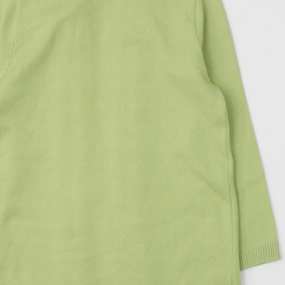 Prauna Womens Green Striped Knit Pullover Jumper Size M