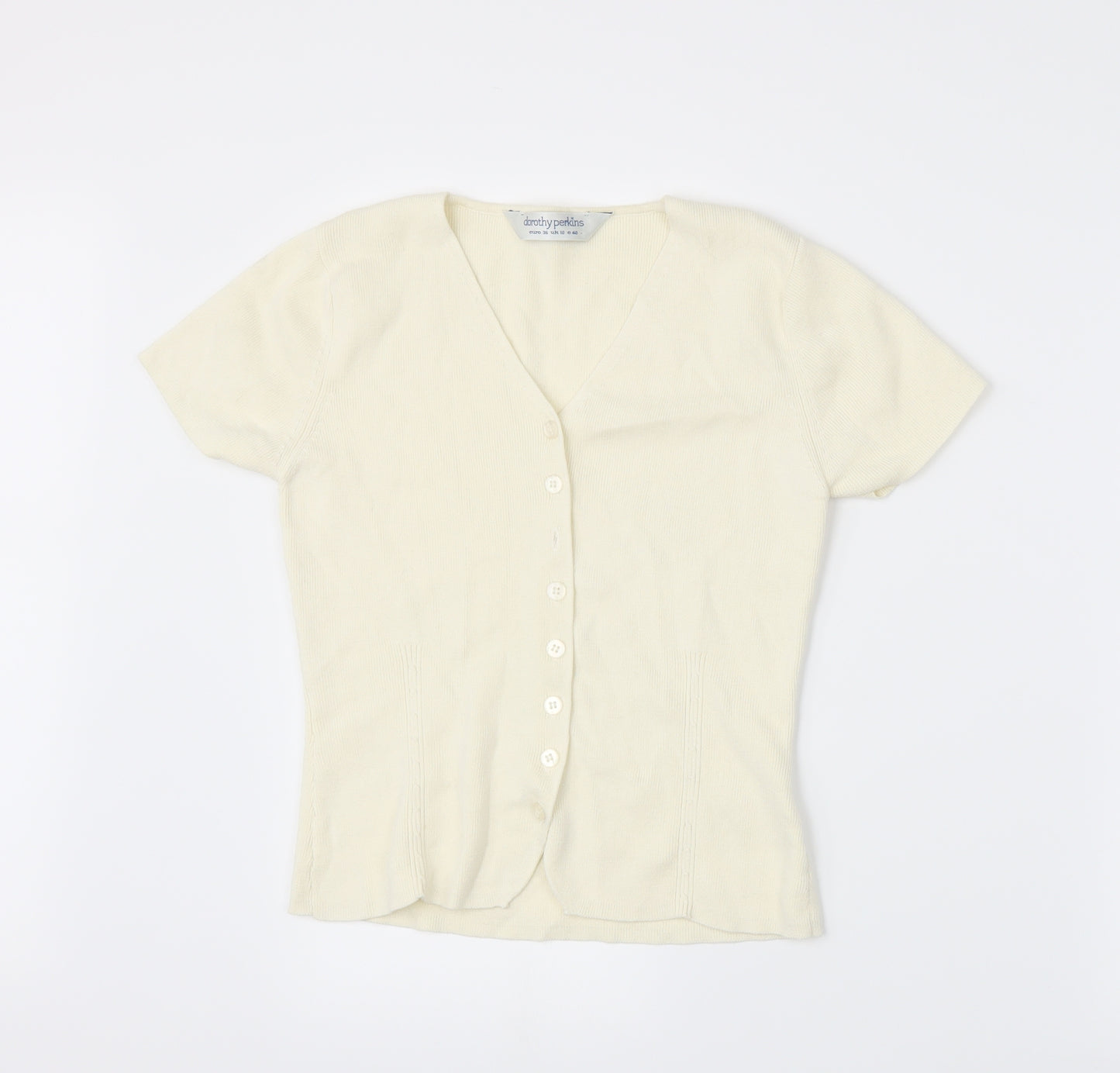 Dorothy Perkins Womens Ivory  Knit Cardigan Jumper Size 10