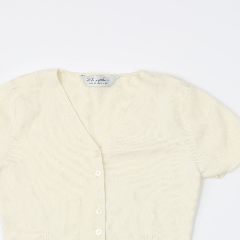 Dorothy Perkins Womens Ivory  Knit Cardigan Jumper Size 10