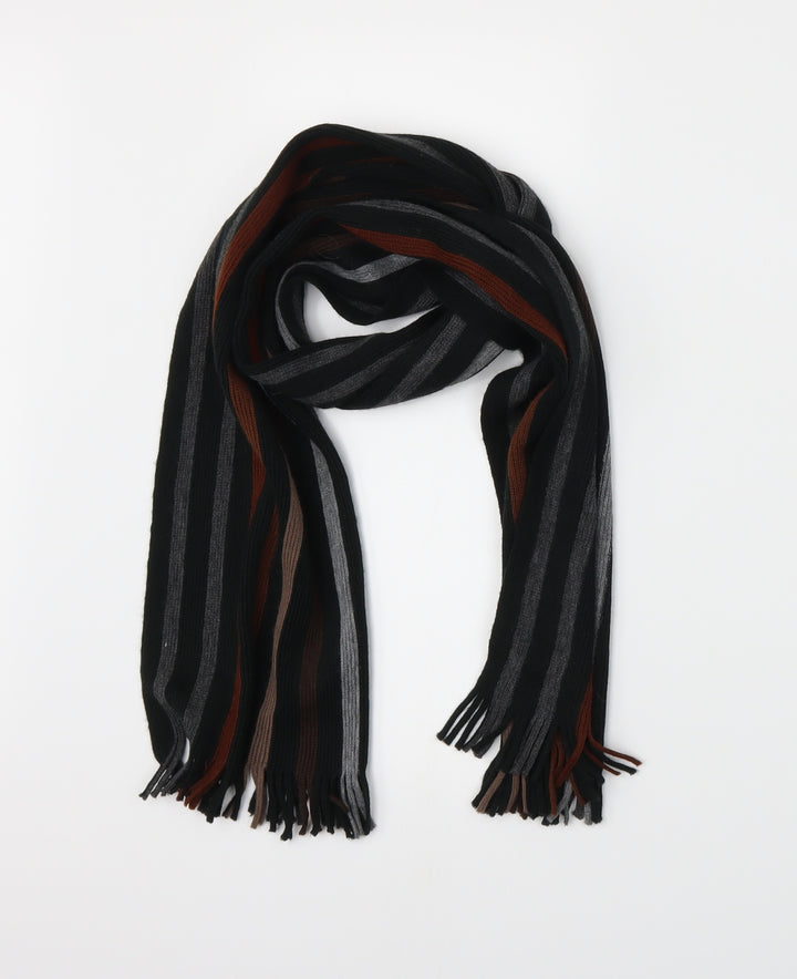 Racing Green Womens Green Striped Knit Scarf