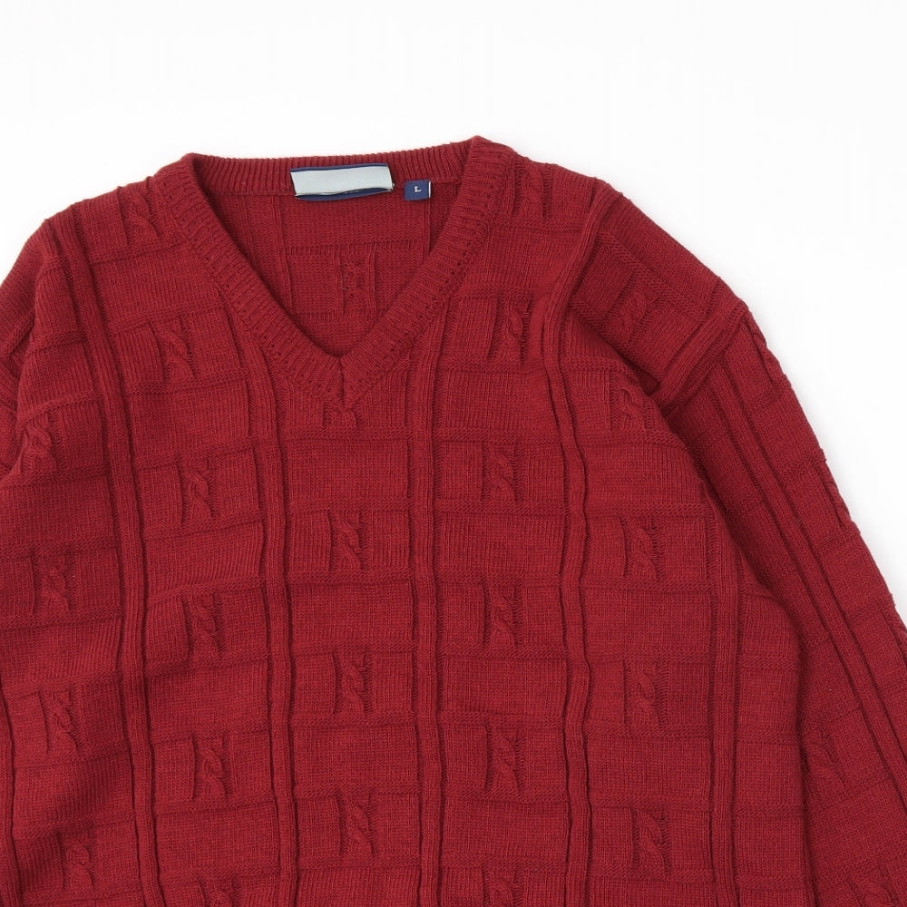 Tom Hanson Womens Red  Knit Pullover Jumper Size L