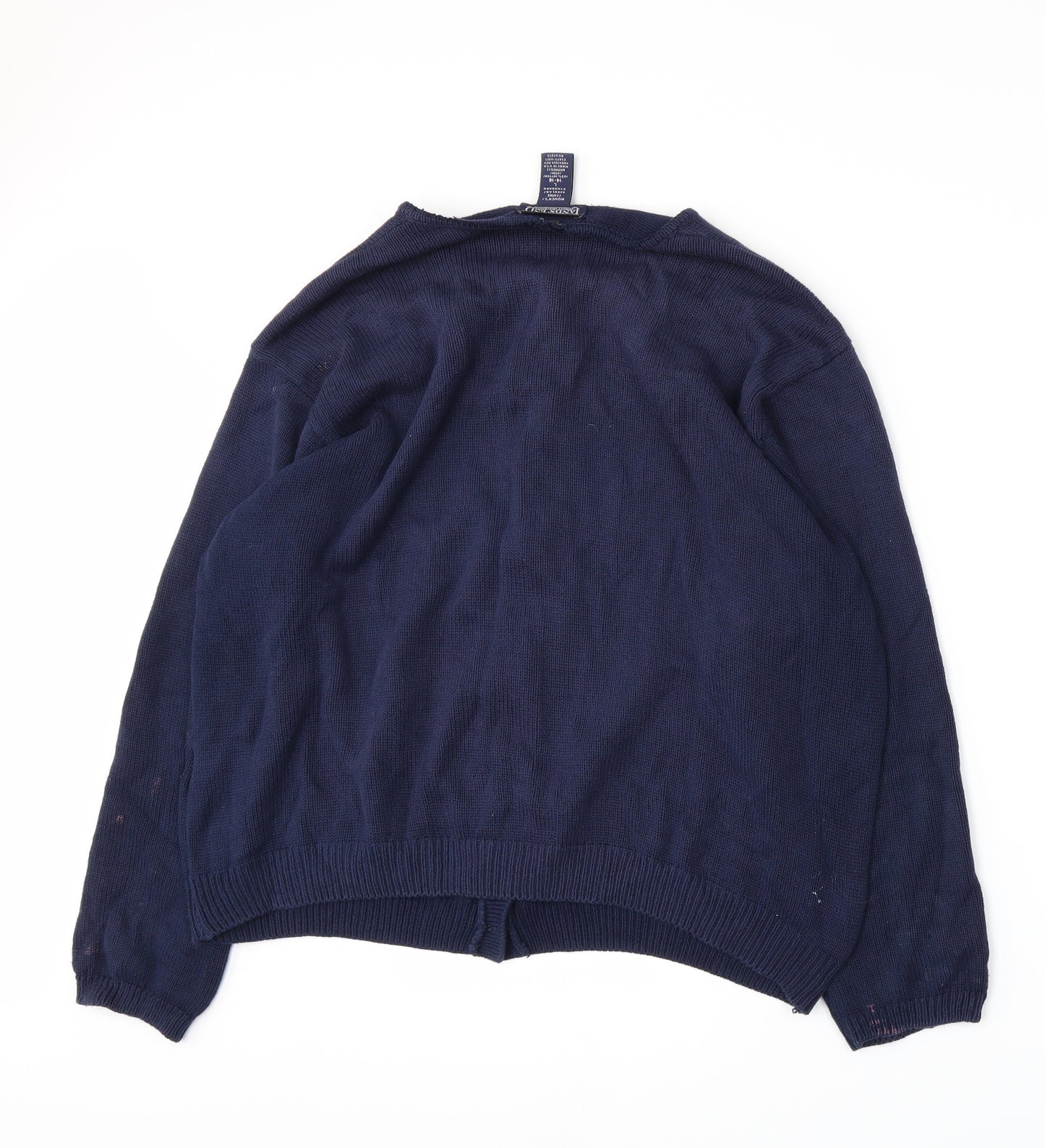 Lands' End Womens Blue  Knit Cardigan Jumper Size L