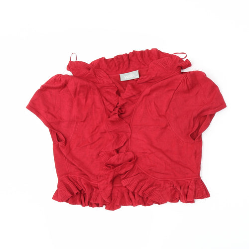 Wallis Womens Red  Knit Cardigan Jumper Size M
