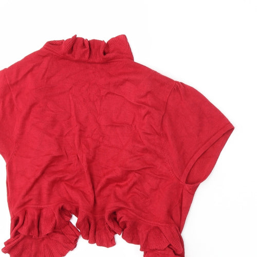 Wallis Womens Red  Knit Cardigan Jumper Size M